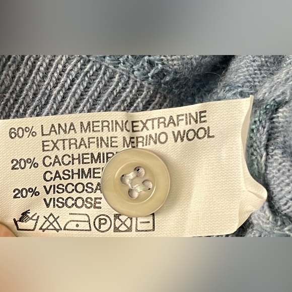 Polo Sweater Cashmere/ Merino wool blend  1/2 Button M - Picture 4 of 4